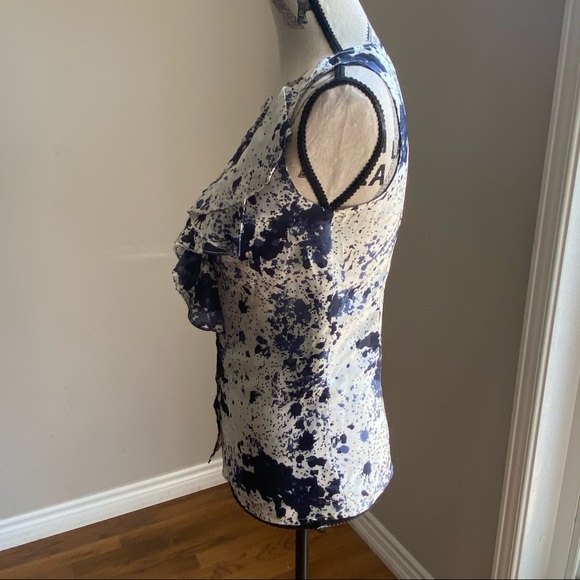 Teenflo Sleeveless silk printed ruffle blouse - Picture 6 of 10